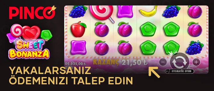 Pinco Casino’da Sweet Bonanza'da başarılı kombinasyon için ödül kazanın