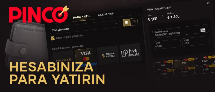 Pinco Türkiye'ye nasıl para yatırılır