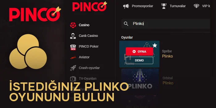 Plinko oyununu Plinko online casino lobisinde seçin