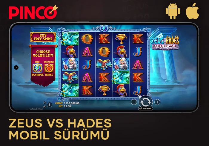 Zeus vs Hades'i Pinco mobil uygulaması üzerinden oynayın